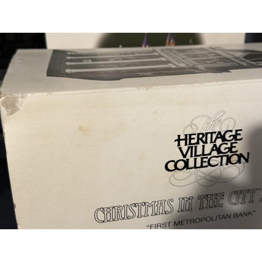 Dept 56 Christmas In The City  First Metropolitan Bank With Box - Picture 14 of 16